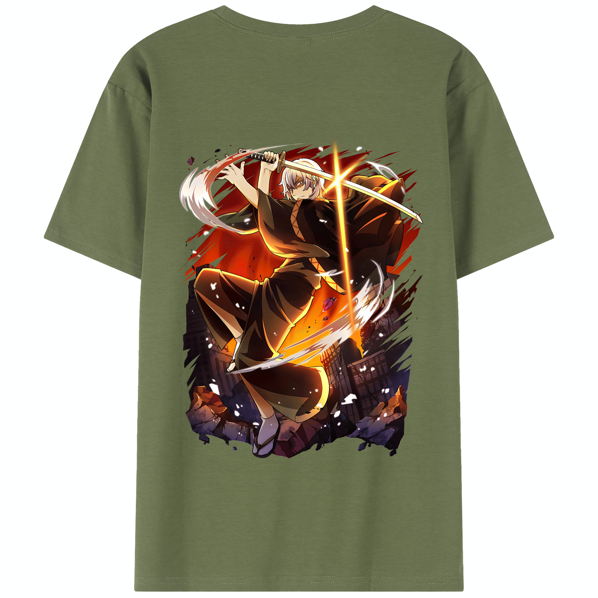 （画像用） 文豪ストレイドッグス Bungo Stray Dogs 綿100％半袖Tシャツ（背面プリント）